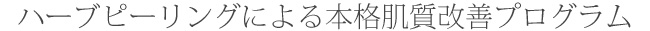 ハーブピーリングによる本格肌質改善プログラム